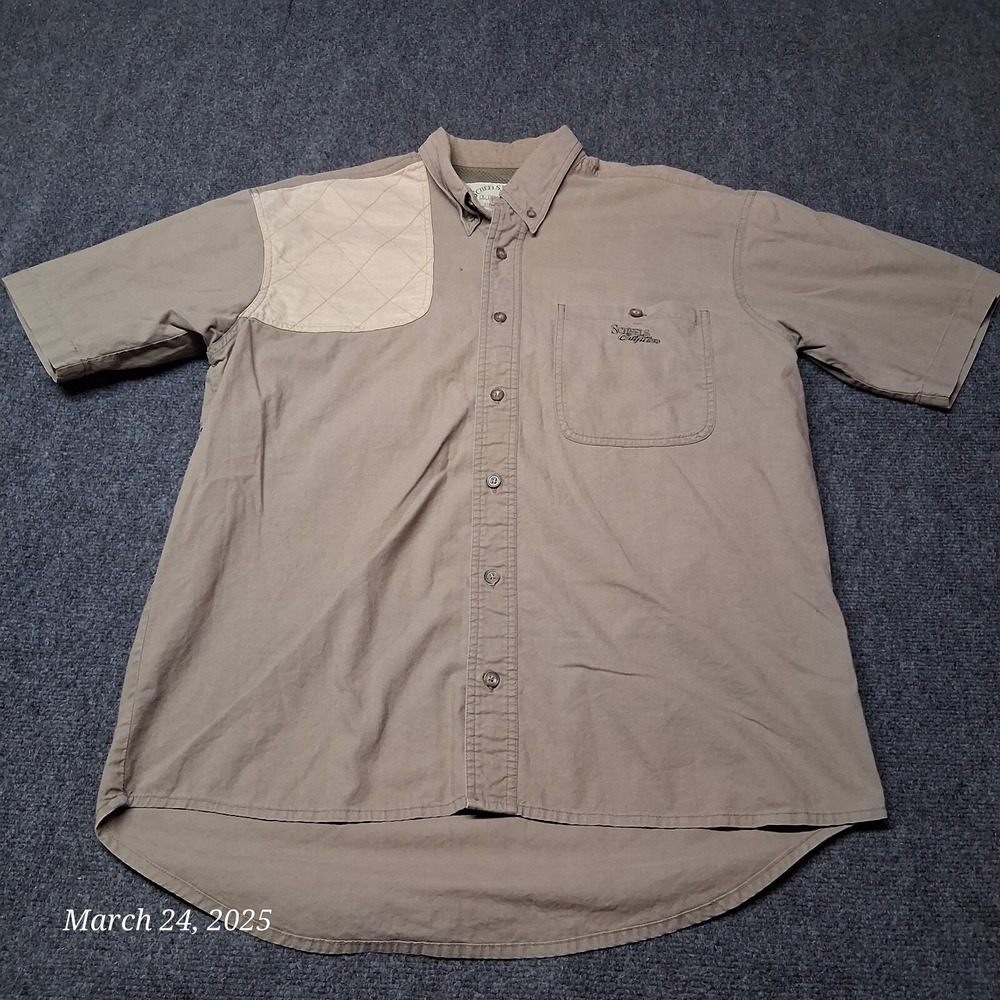 Scheels Sports Outfitters Shooting Shirt Men Medium Khaki Vented Shoulder Pad‎